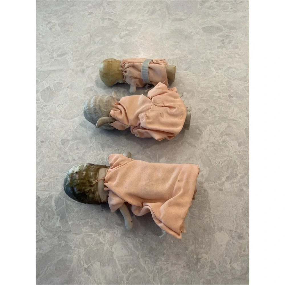 Small Porcelain Antique Dolls Set Of 3